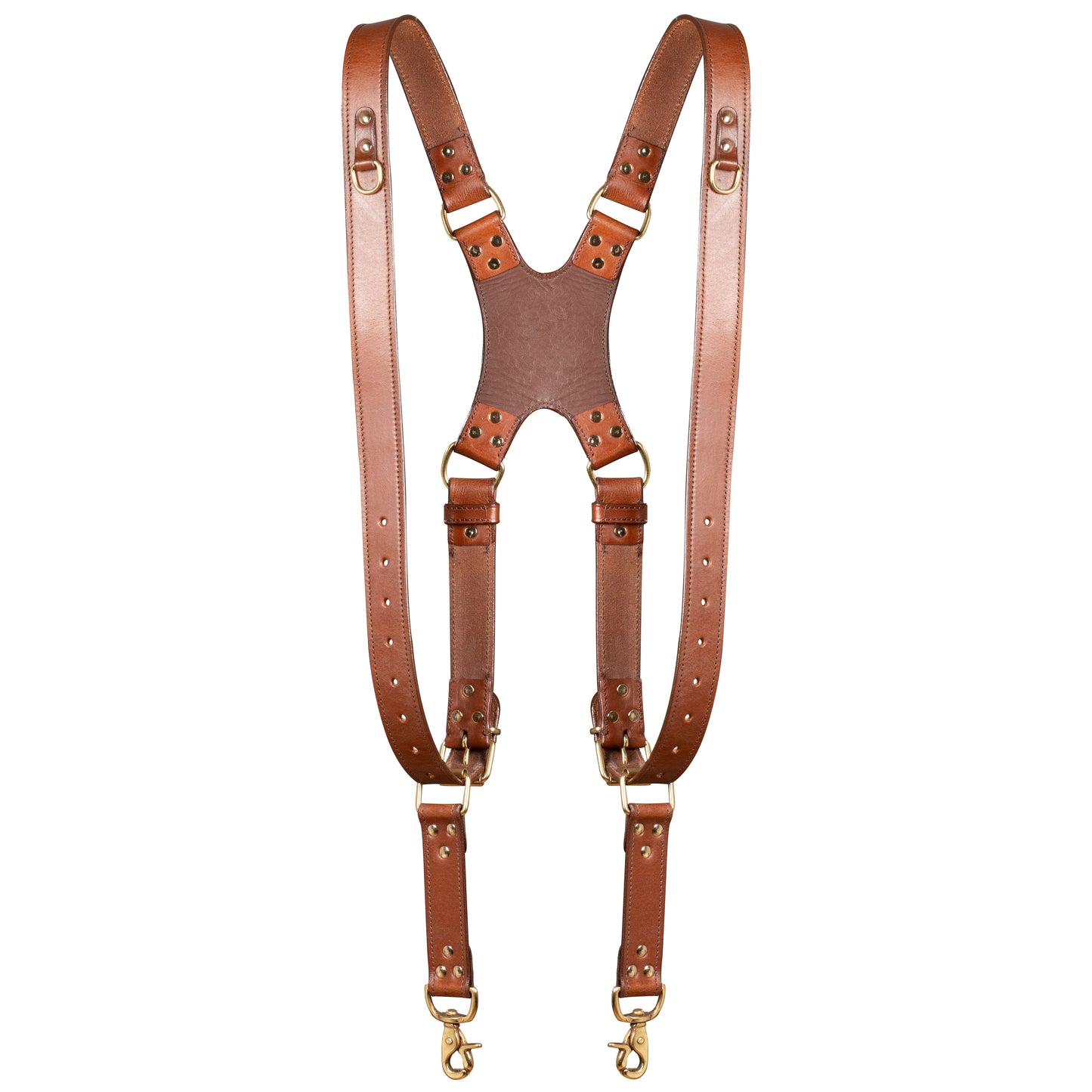Timekeeper DUO Camera Strap Gold in dark brown leather