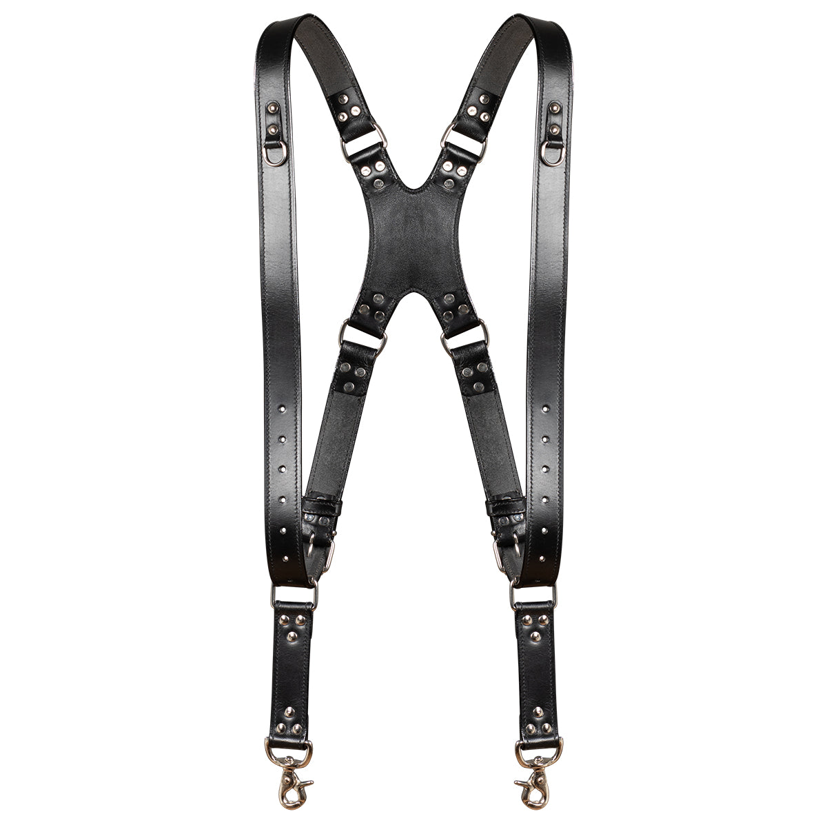 Zeithalter DUO Kameragurt Silver in schwarzem Leder