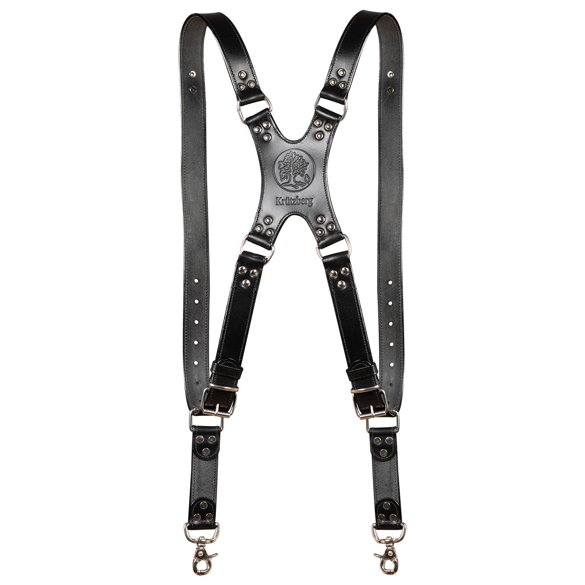 Zeithalter DUO Kameragurt Silver in schwarzem Leder