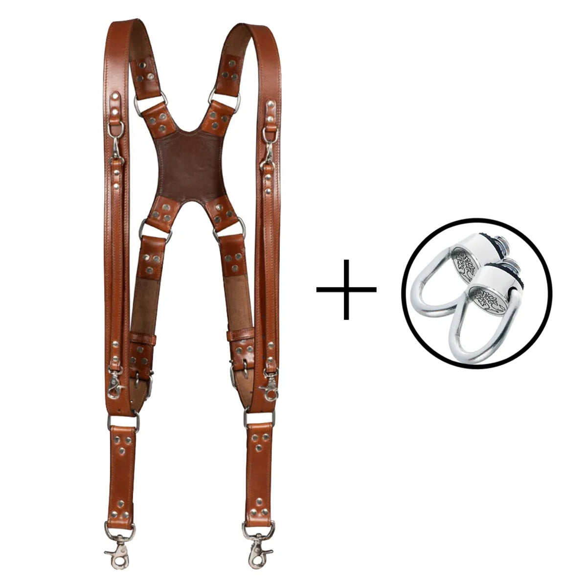 Zeithalter DUO Camera Strap Silver in dark brown leather