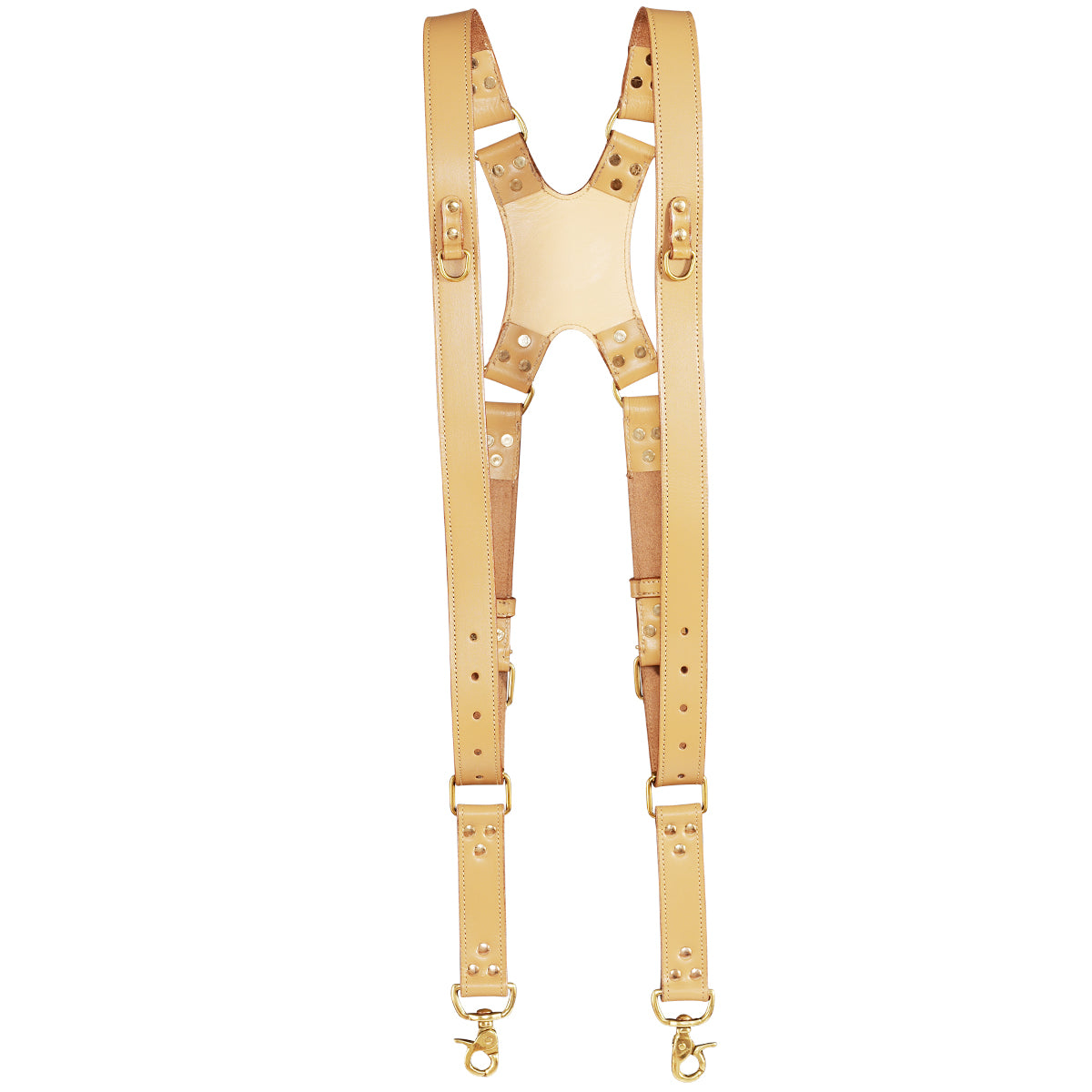 Timekeeper DUO Camera Strap Gold in light brown leather