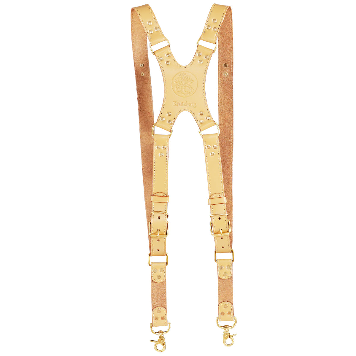 Timekeeper DUO Camera Strap Gold in light brown leather