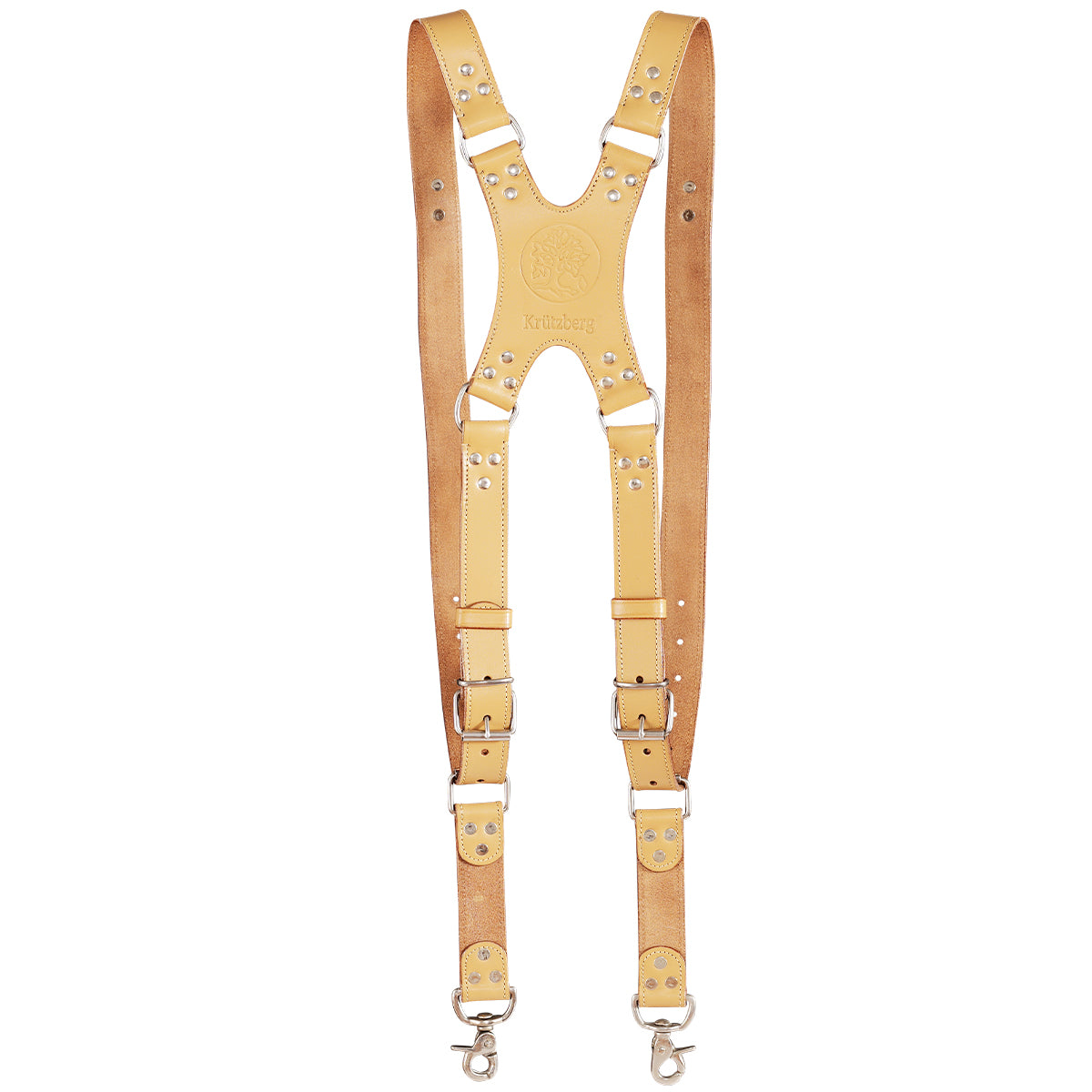 Zeithalter DUO Camera Strap Silver in light brown leather