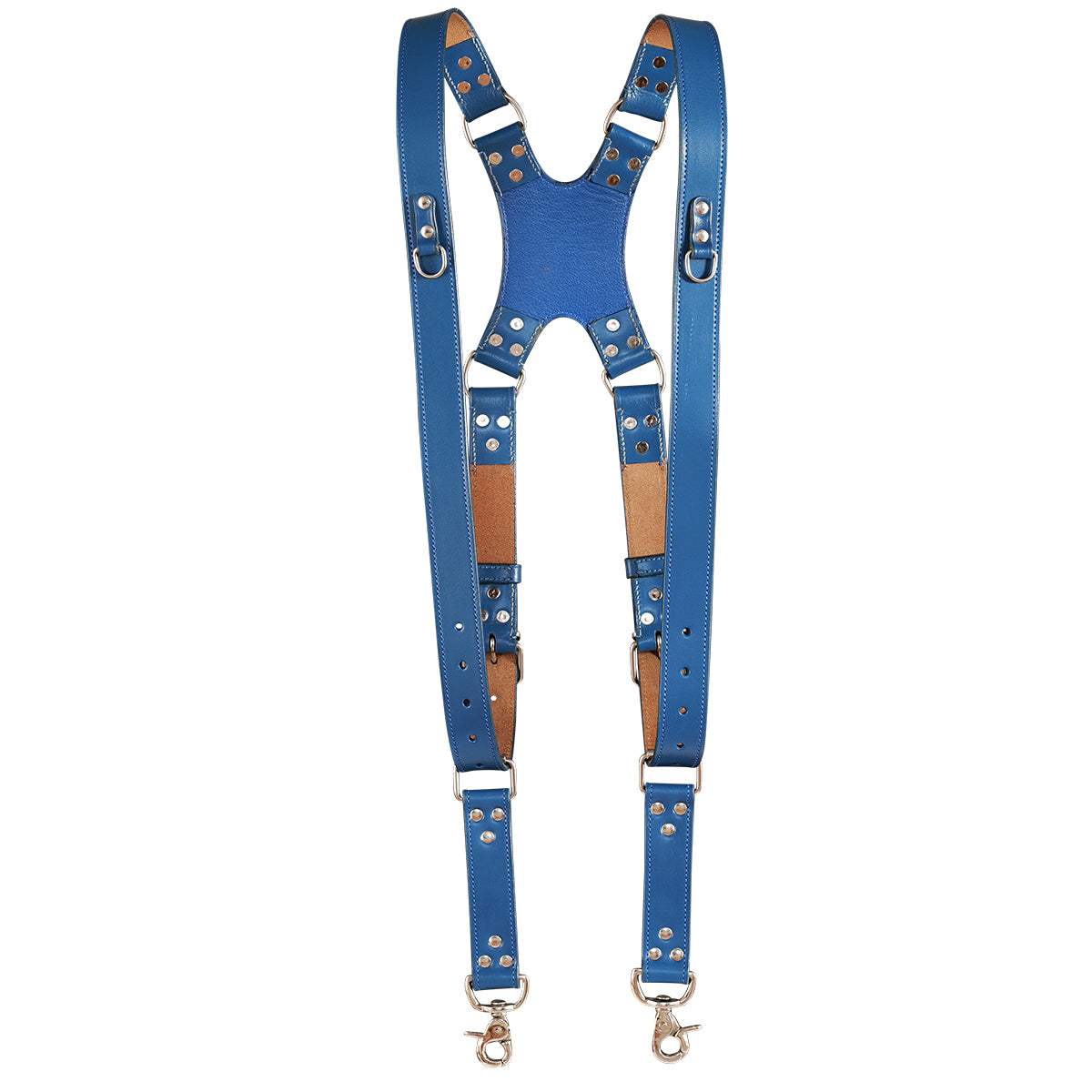 Zeithalter DUO Camera Strap Silver in navy blue leather