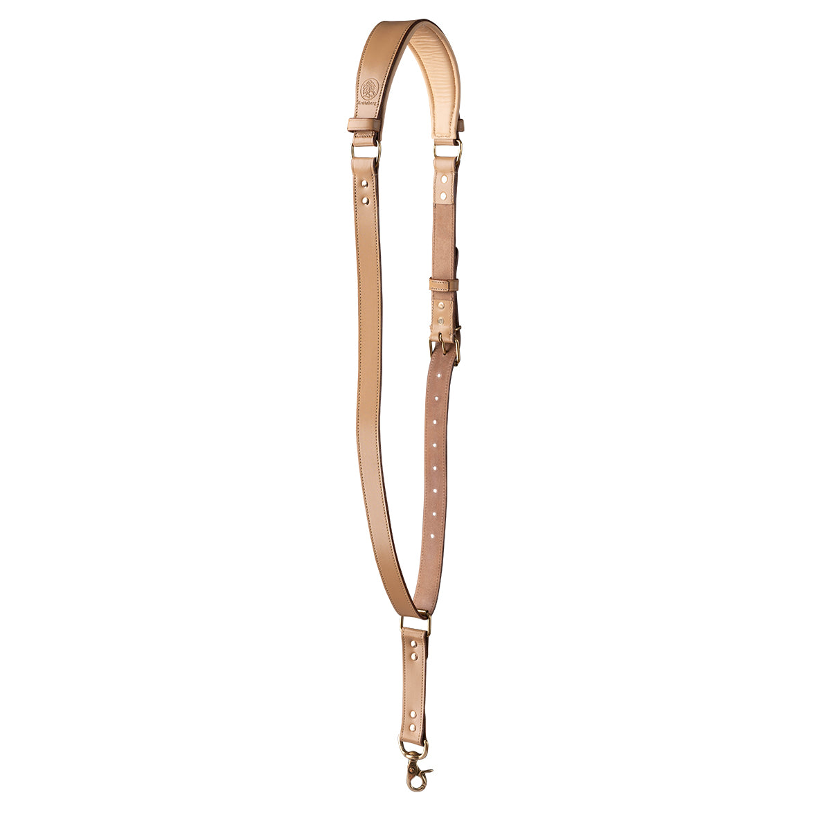 Timekeeper MONO Camera Strap Gold in light brown leather
