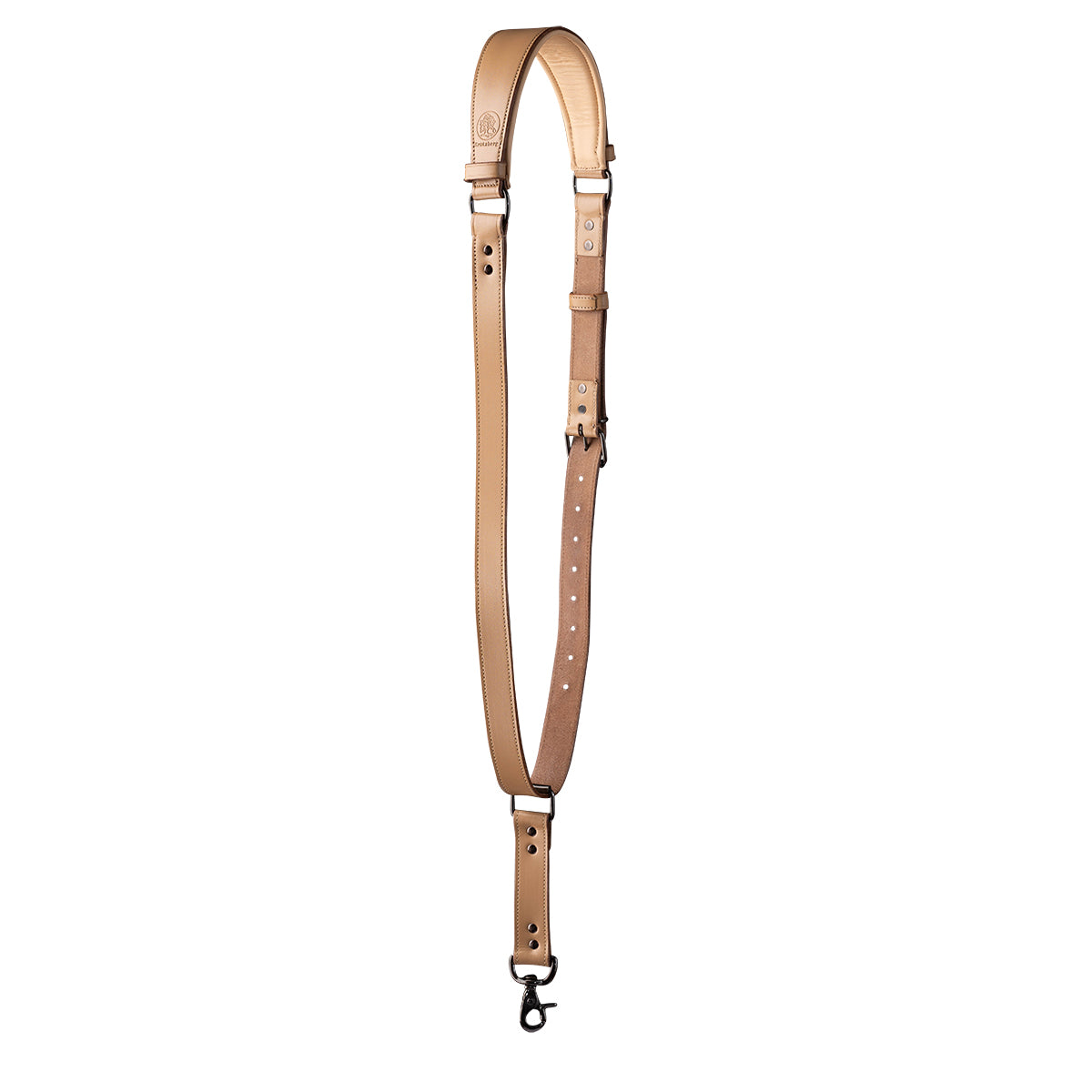 Zeithalter MONO Camera Strap Black in light brown leather