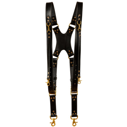 Timekeeper DUO Camera Strap Gold in Black Leather