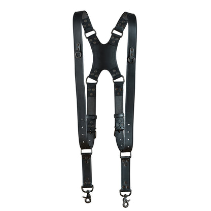 Zeithalter DUO Kameragurt Black in schwarzem Leder