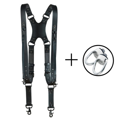 Zeithalter DUO Kameragurt Black in schwarzem Leder
