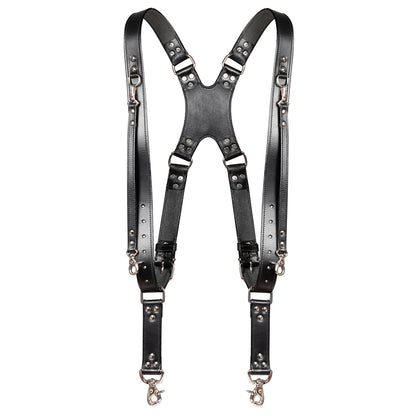 Zeithalter DUO Kameragurt Silver in schwarzem Leder