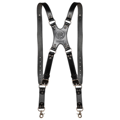 Zeithalter DUO Kameragurt Silver in schwarzem Leder