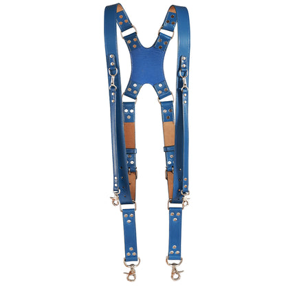Zeithalter DUO Kameragurt Silver in marineblauem Leder