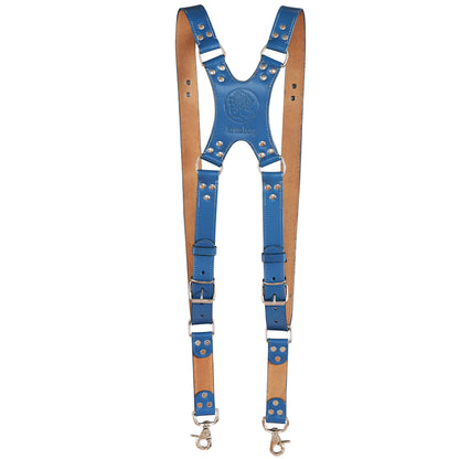 Zeithalter DUO Kameragurt Silver in marineblauem Leder