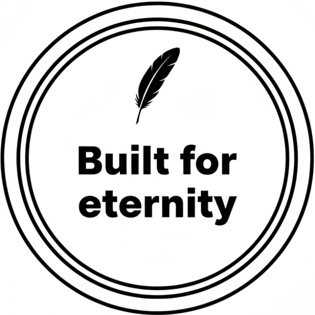 Built for eternity Badge mit Umrandung