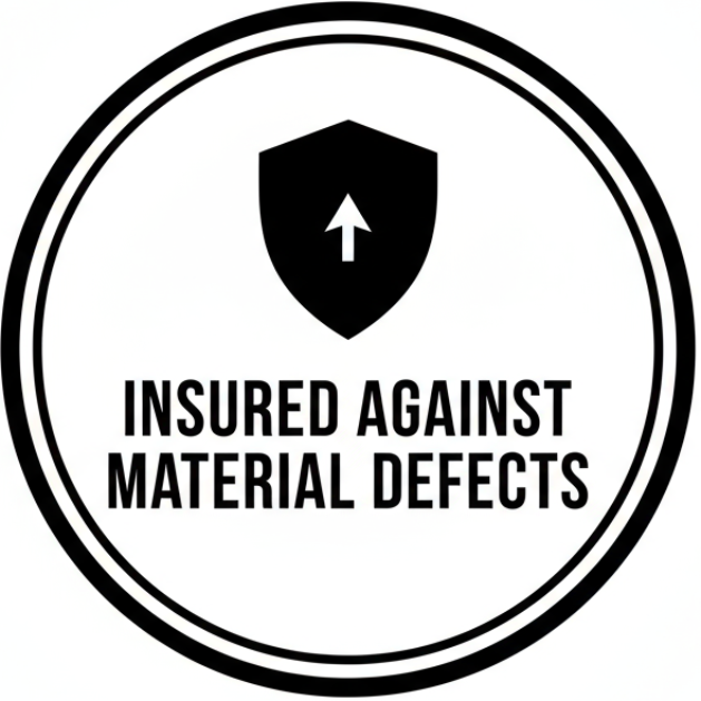 Versichert gegen Materialfehler Badge
